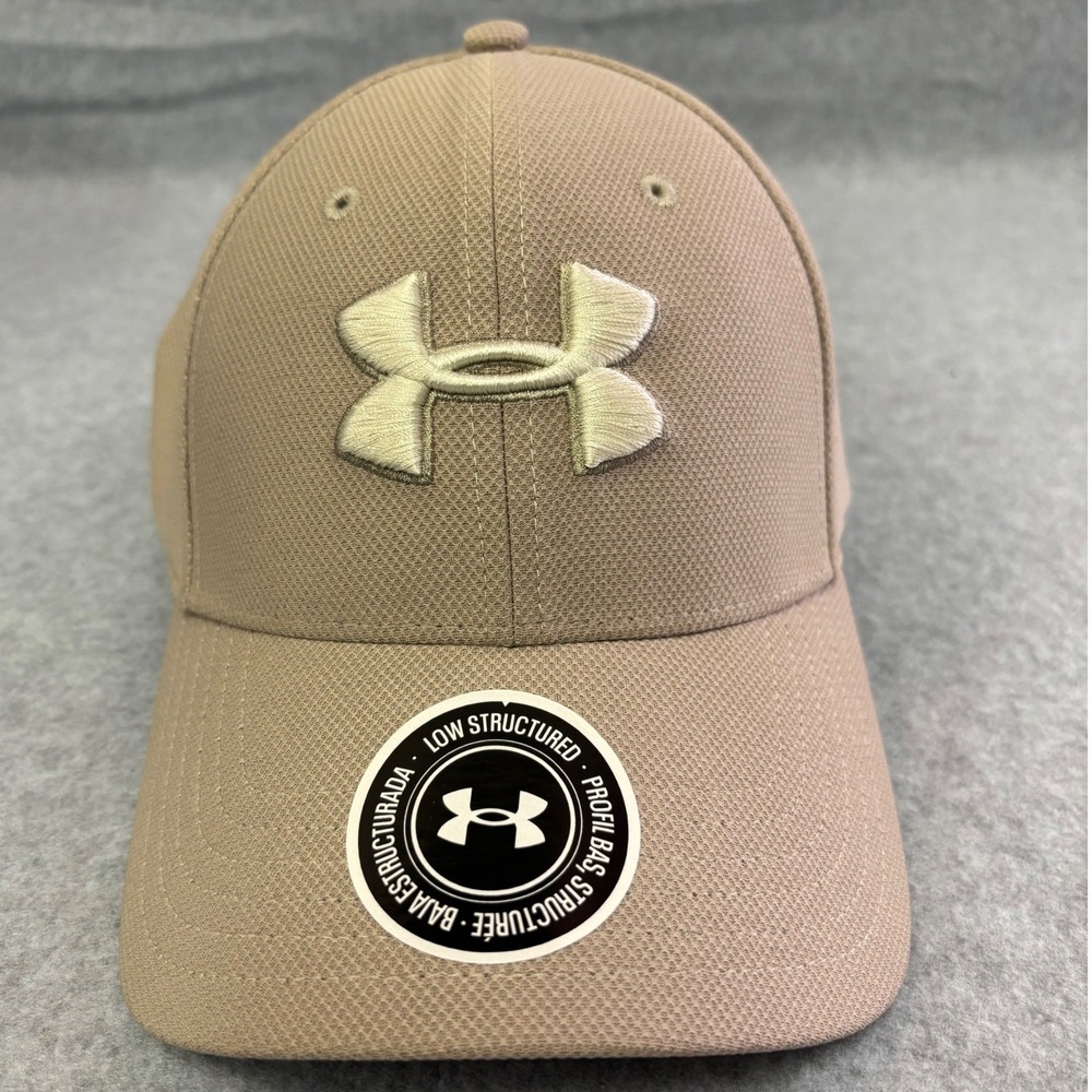 Under Armour Mens Blitzing Low Structured Stretch Fit Hat Tan L/XL 1361518-221